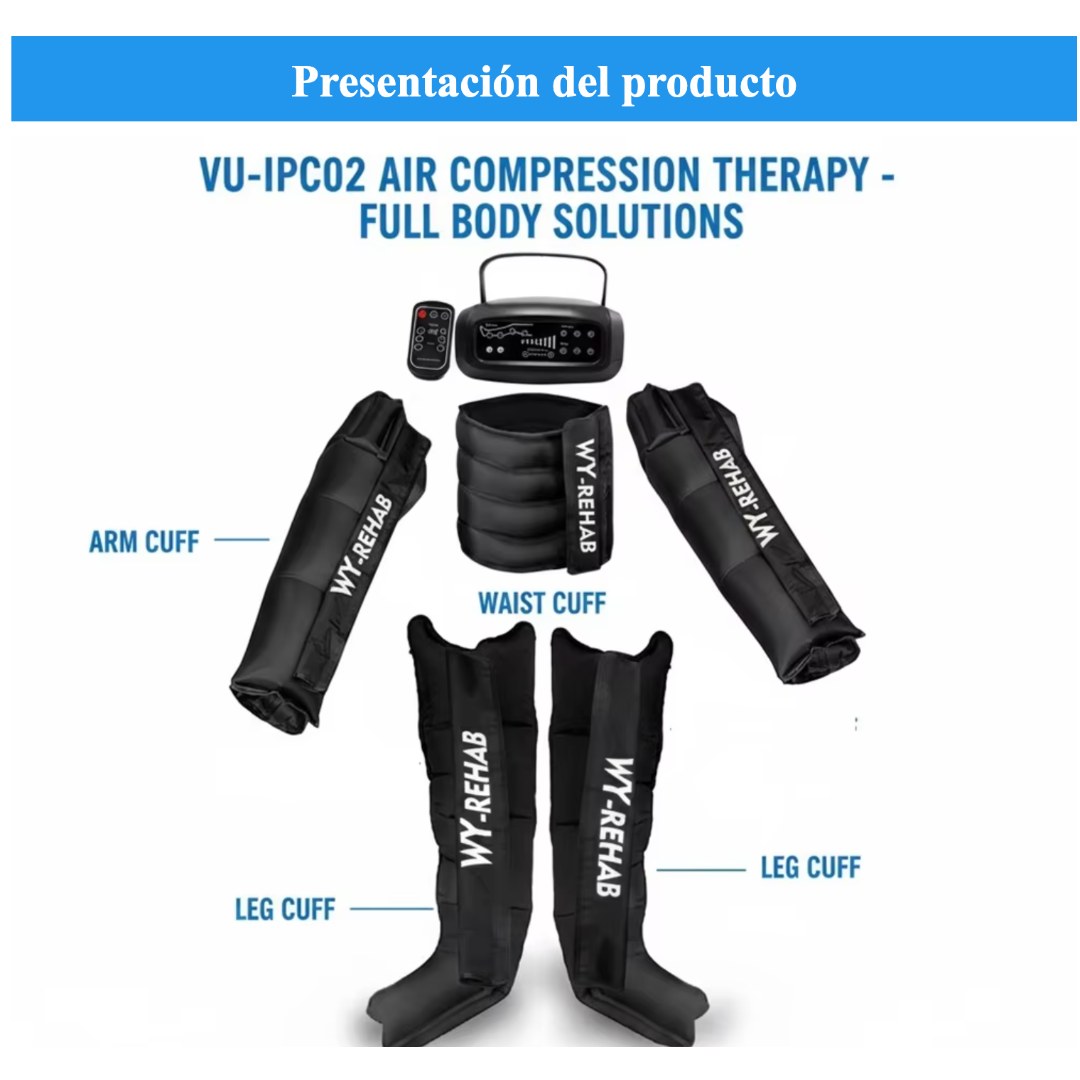Máquina de presoterapia de compresión secuencial de 4 cámaras para drenaje linfático · IPC02