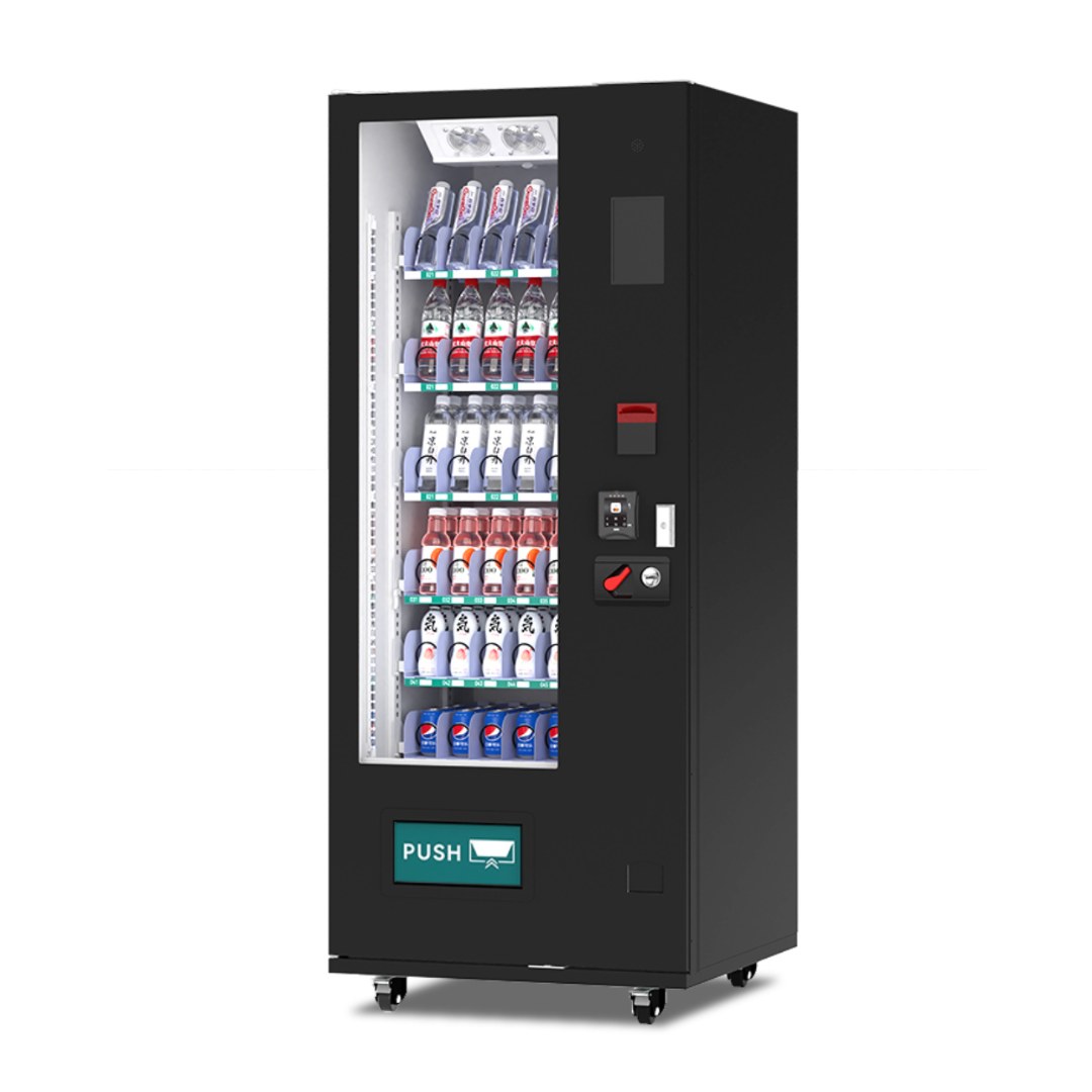 Expendedora refrigerada de snacks y bebidas con 6 bandejas y pago por QR · SM-ZL-N36-S8-V1-NA
